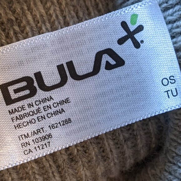 Bula Merino Wool Blend Beanie Gray Rib Knit Toque - Picture 3 of 5